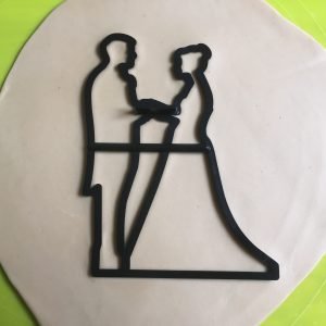 Romantic Gold Cake Topper Brautpaar Hochzeit Hochzeitstorte Scherenschnitt Schattenriss
